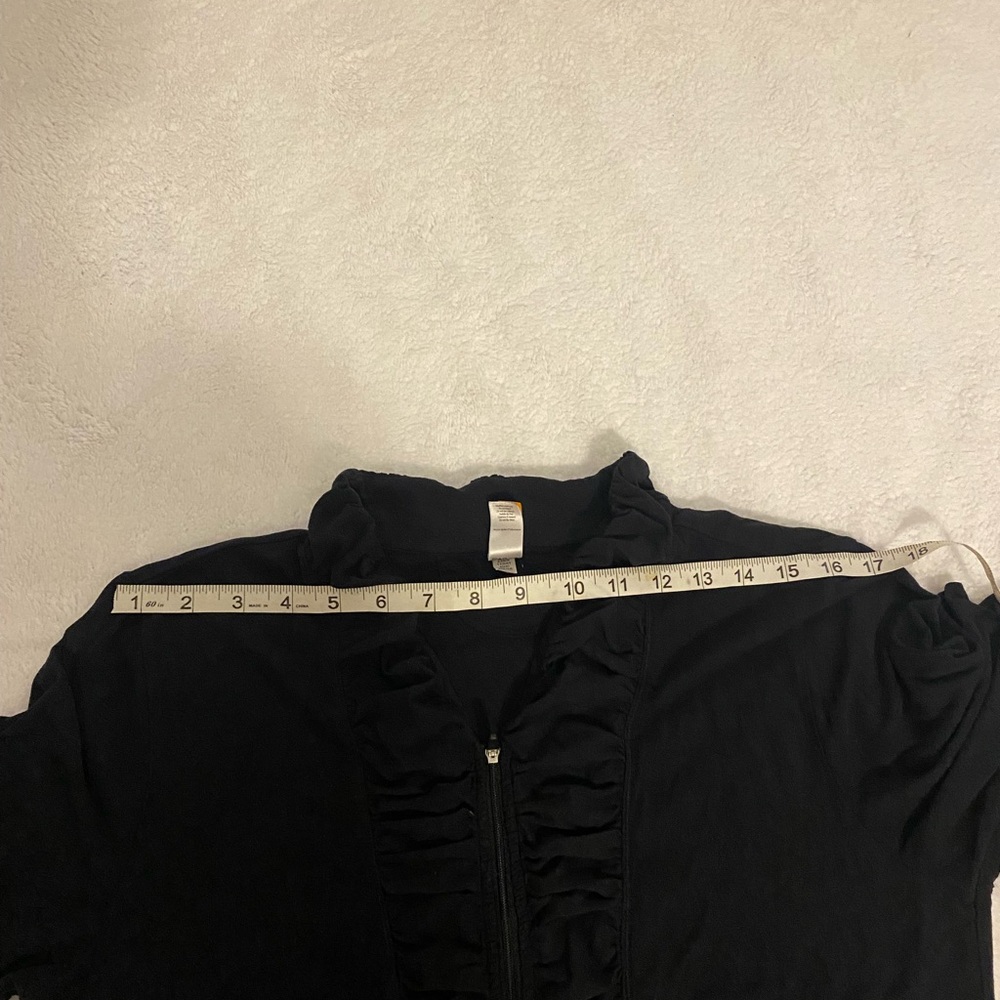 H&M Black Ruffled Zip-Up Hoodie - Picture 8 of 11